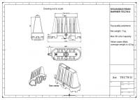 Plastmasas barjera, 700 mm (sarkana)
