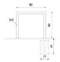 Velosipēdu novietne / turētājs 800 x 800 x 50 mm